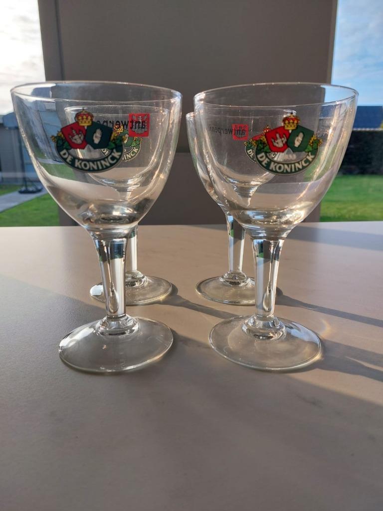 Set van 4 De Koninck glazen, Huis en Inrichting, Ophalen, Glas of Glazen, Gebruikt, Glas