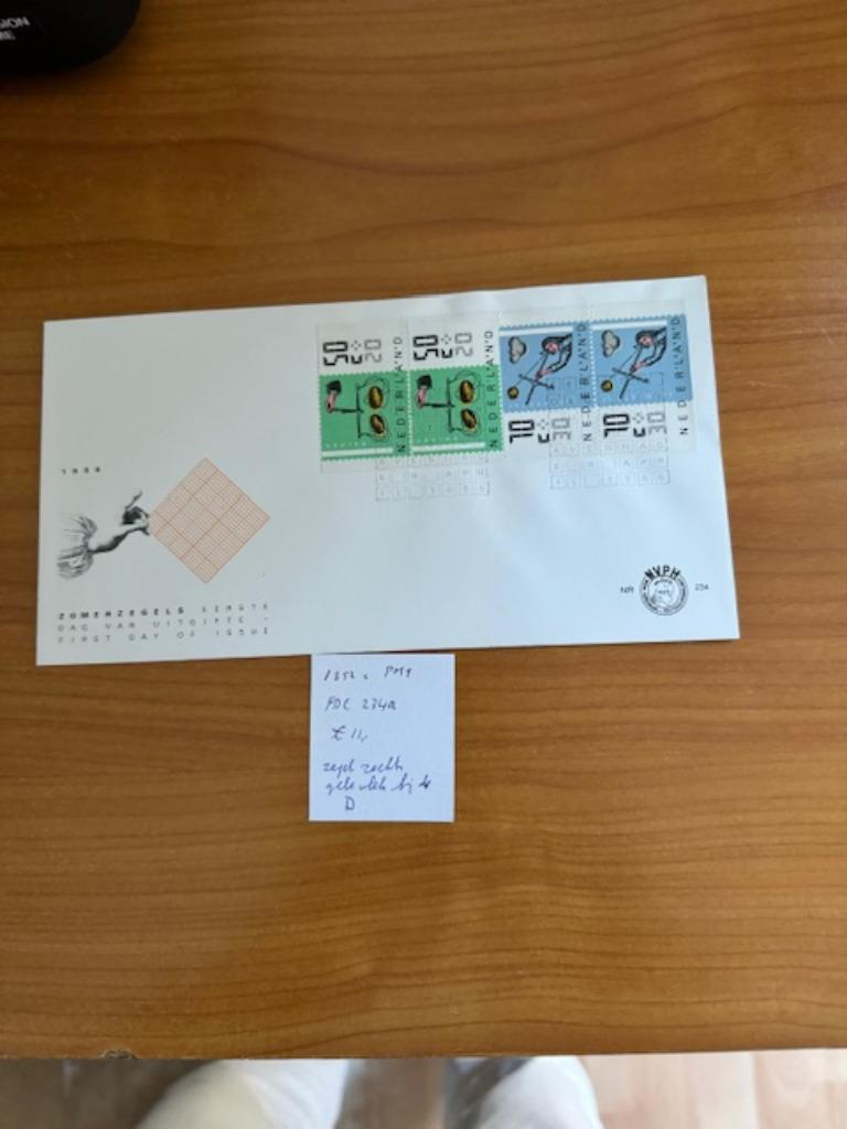 Plaatfout NL fdc 234a 1352c PM1, Postzegels en Munten, Verzenden, Na 1940, Gestempeld