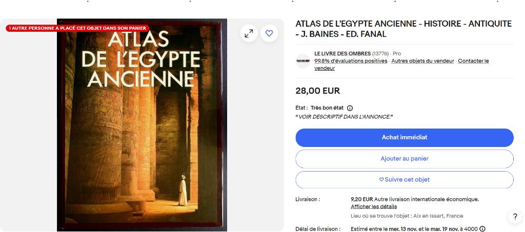 Atlas de l'Egypte ancienne (neuf), Livres, Atlas & Cartes géographiques, Enlèvement, Neuf, Autres régions, Autres atlas