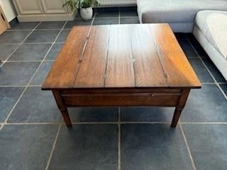 salontafel 1m x1 m eik, Moins de 50 cm, Klassiek, 50 à 100 cm, Carré