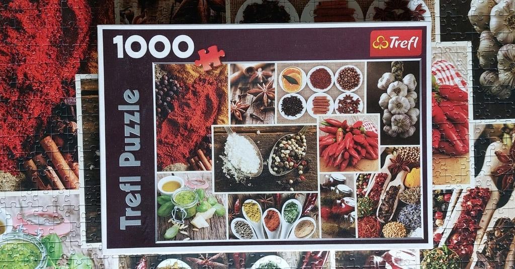 Puzzel van 1000 stukjes. SPECERIJEN., Ophalen of Verzenden, 500 t/m 1500 stukjes, Gebruikt, Legpuzzel