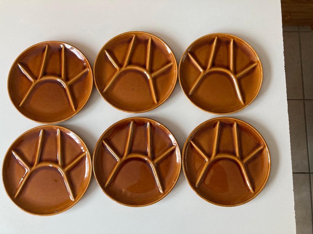 assiettes à tapas/pierrade/fondue/raclette (lot de 6 pièces), Enlèvement, Céramique