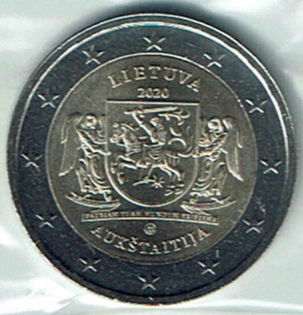 2 euro munt Litouwen 2020 Aukstaitija UNC, Verzenden, Overige landen, 2 euro, Losse munt
