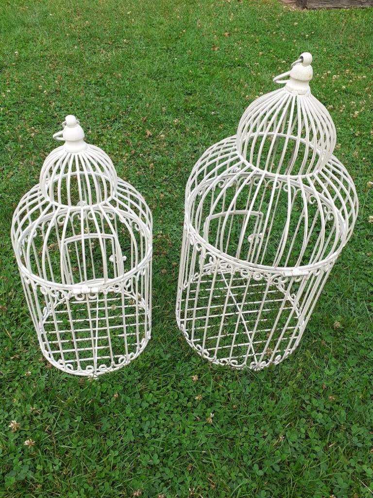 SET DE DEUX CAGES DECORATIVES EN FER FORGE PATINE, Enlèvement ou Envoi, Neuf