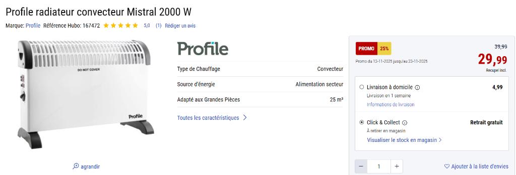 2 chauffages (1 grand - Calor et 1 petit - King d'home), Enlèvement, Utilisé, 800 watts ou plus, Radiateur