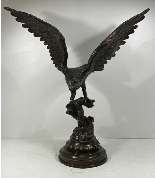 grand aigle en bronze de jules moigniez, Antiek en Kunst, Ophalen, Brons