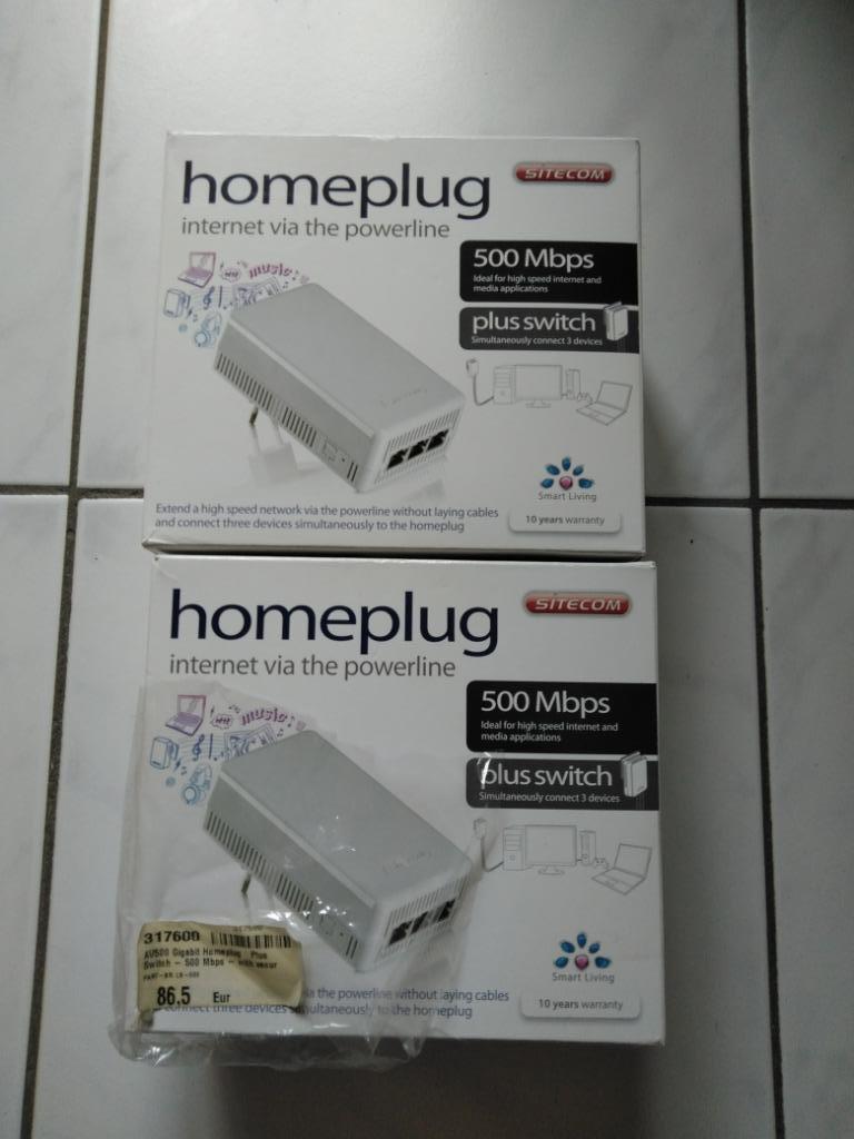 2 x Homeplug internet via powerline, Ophalen, Zo goed als nieuw