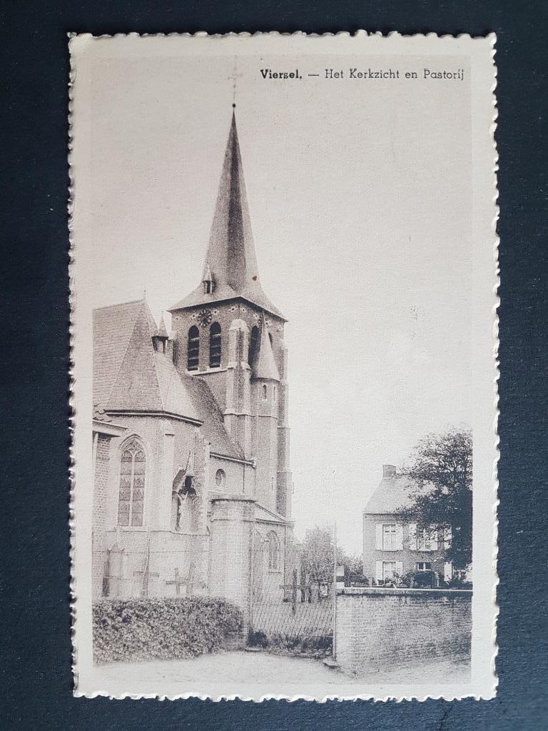 Postkaart Viersel Het Kerkzicht en Pastorij, Ophalen of Verzenden, 1940 tot 1960, Ongelopen, Antwerpen