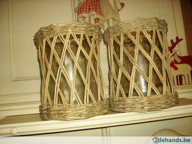 twee riviera maison stijl rieten manden, Huis en Inrichting, Ophalen of Verzenden, Gebruikt