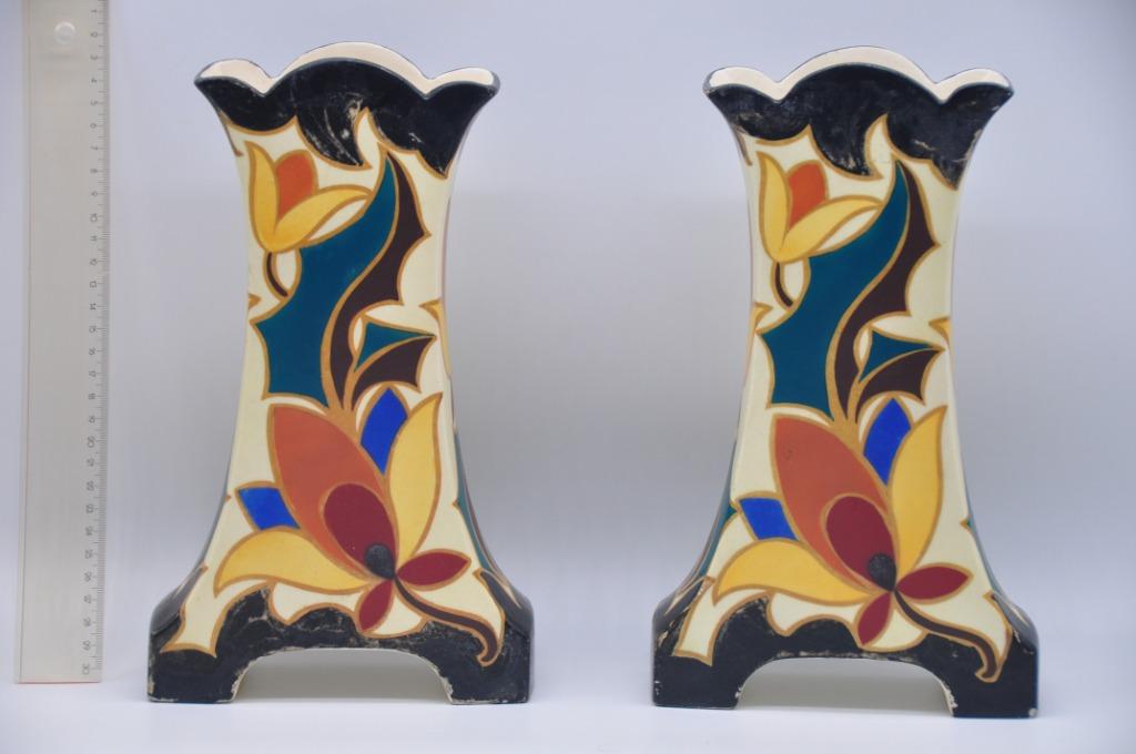 Koppel zeldzame Art Nouveau vazen, Ophalen of Verzenden