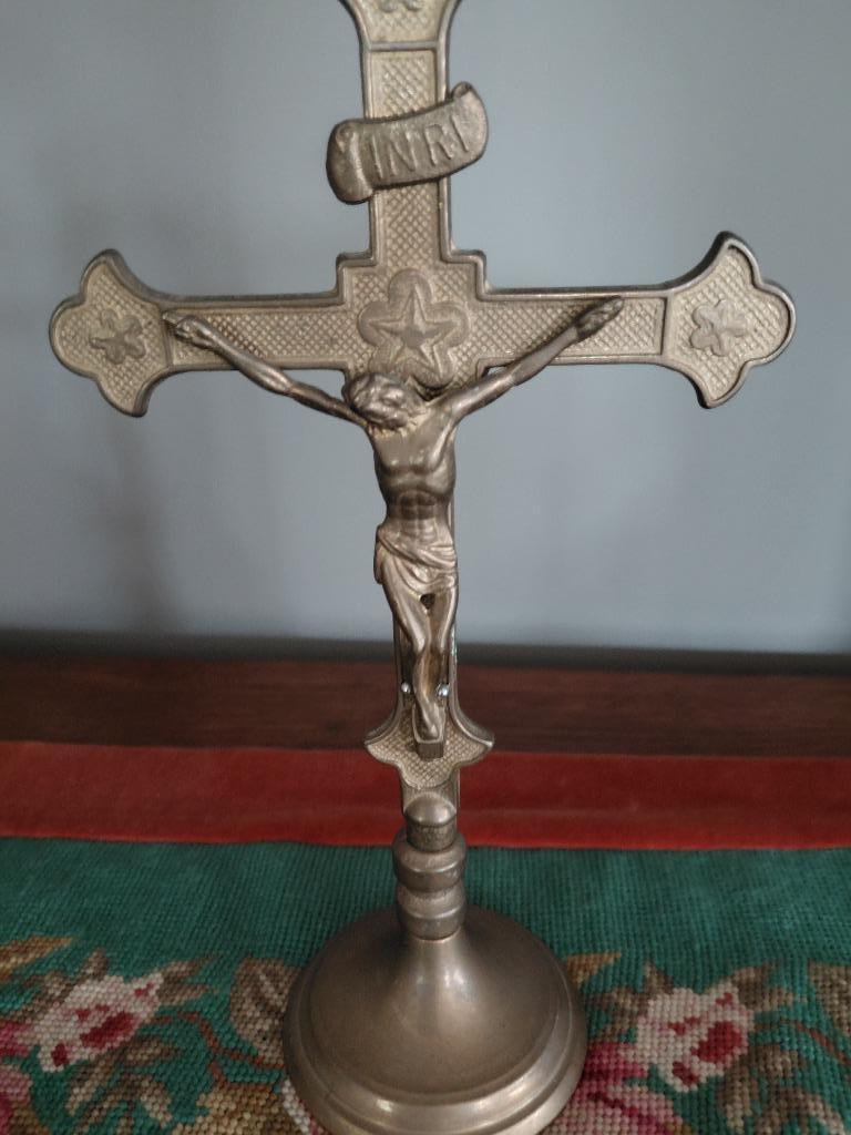 Koperen kruisbeeld, Antiek en Kunst, Antiek | Religieuze voorwerpen, Ophalen