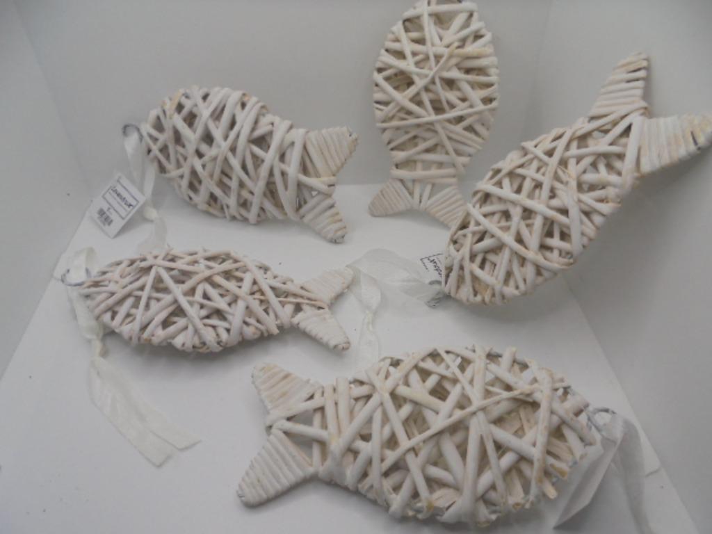 RIETEN VISJES WIT 5 STUKS 16 CM 5 stuks NIEUW, Ophalen of Verzenden, Nieuw