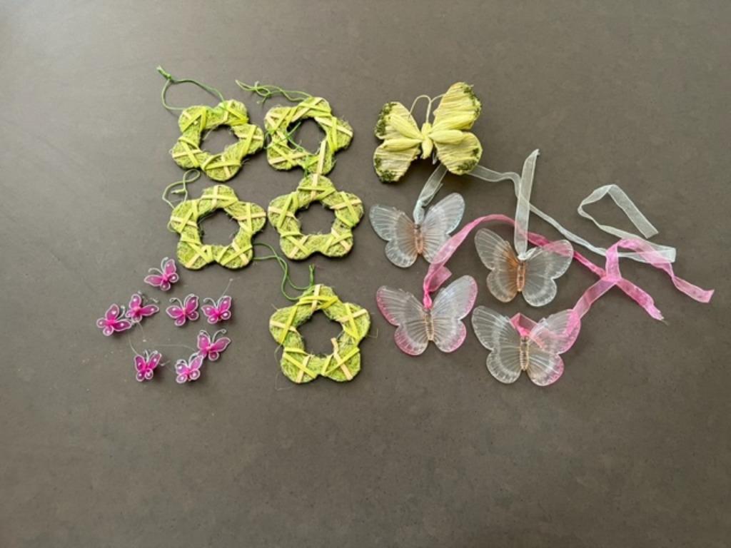 Decoratie bloemen en vlinders, Huis en Inrichting, Ophalen of Verzenden, Zo goed als nieuw