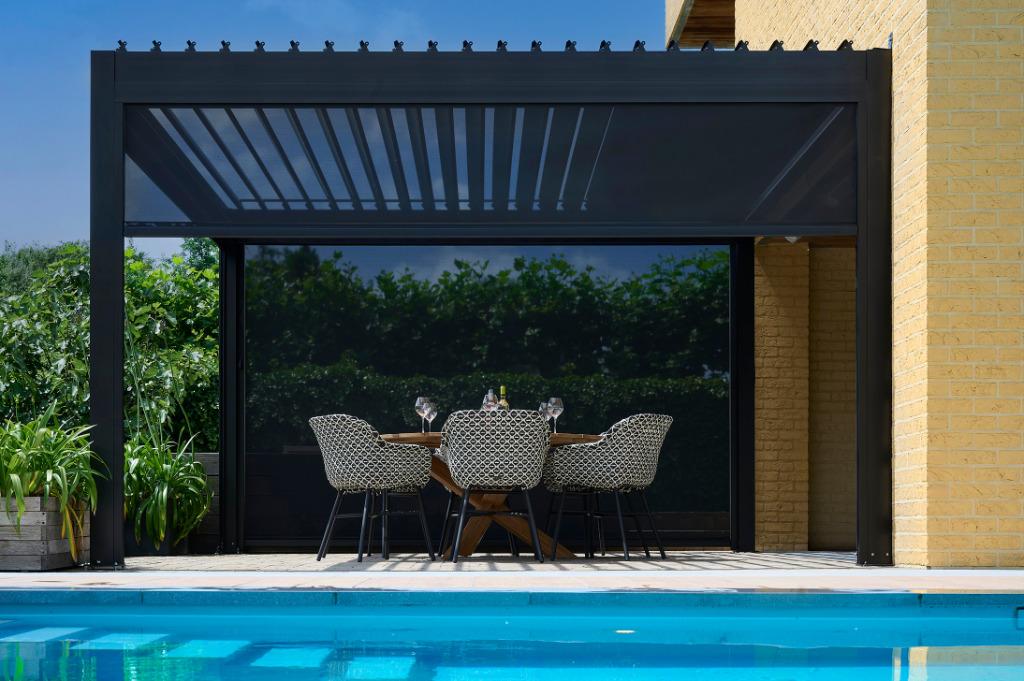 Terrasoverkapping met Lamellendak, Tuin en Terras, Ophalen of Verzenden