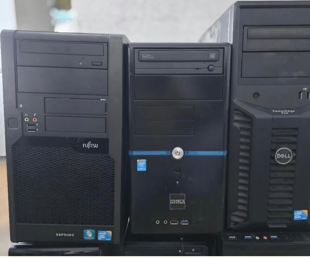 Lot de 4 pc (tours) + 2 serveurs, 8 GB, 4 Ghz ou plus, Enlèvement, Utilisé
