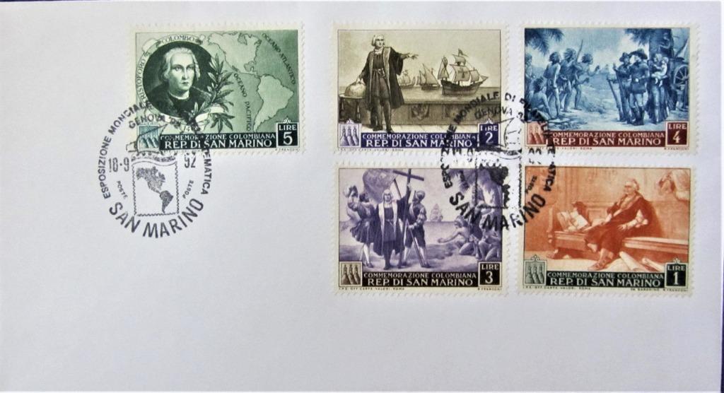 FDC GESCHIEDENIS- CHRISTOFFEL COLUMBUS, Ophalen of Verzenden, Gestempeld, Overige thema's