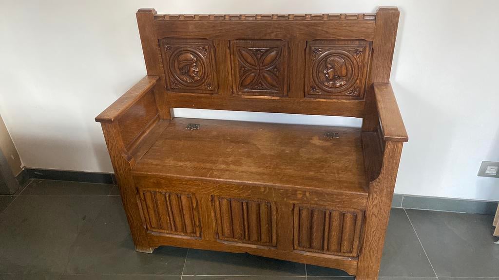 Antieke bank met opbergruimte, Antiek en Kunst, Ophalen