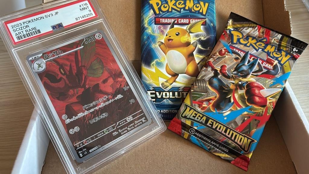 Pokémon Mystery Graded kaart + 2 boosters, Envoi, Booster