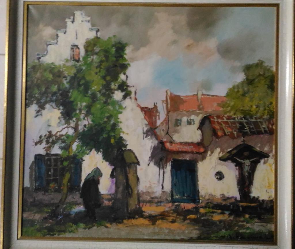 Béguinage sur toile et huile de HJ Pauwels (?), Enlèvement