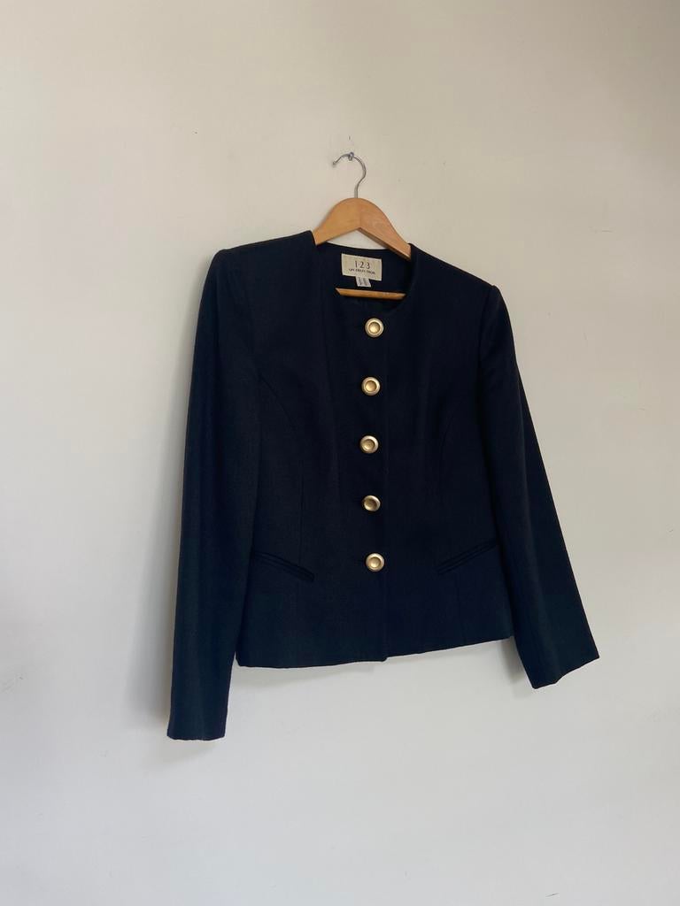 Blazer 123 zwart goud wol, Ophalen of Verzenden, Maat 38/40 (M), Zwart