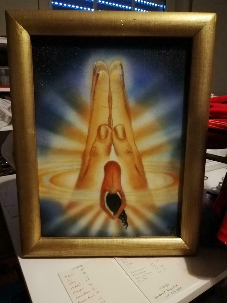 Schilderij - airbrush, Antiek en Kunst, Ophalen of Verzenden