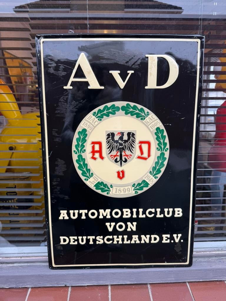 Panneau d'affichage de l'AvD Automobilclub d'Allemagne, Enlèvement ou Envoi, Utilisé, Panneau publicitaire