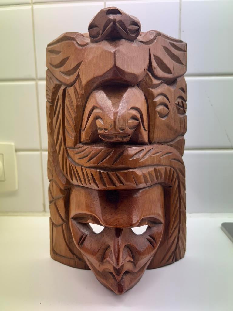 Pièce/masque décoratif indien en bois, Enlèvement