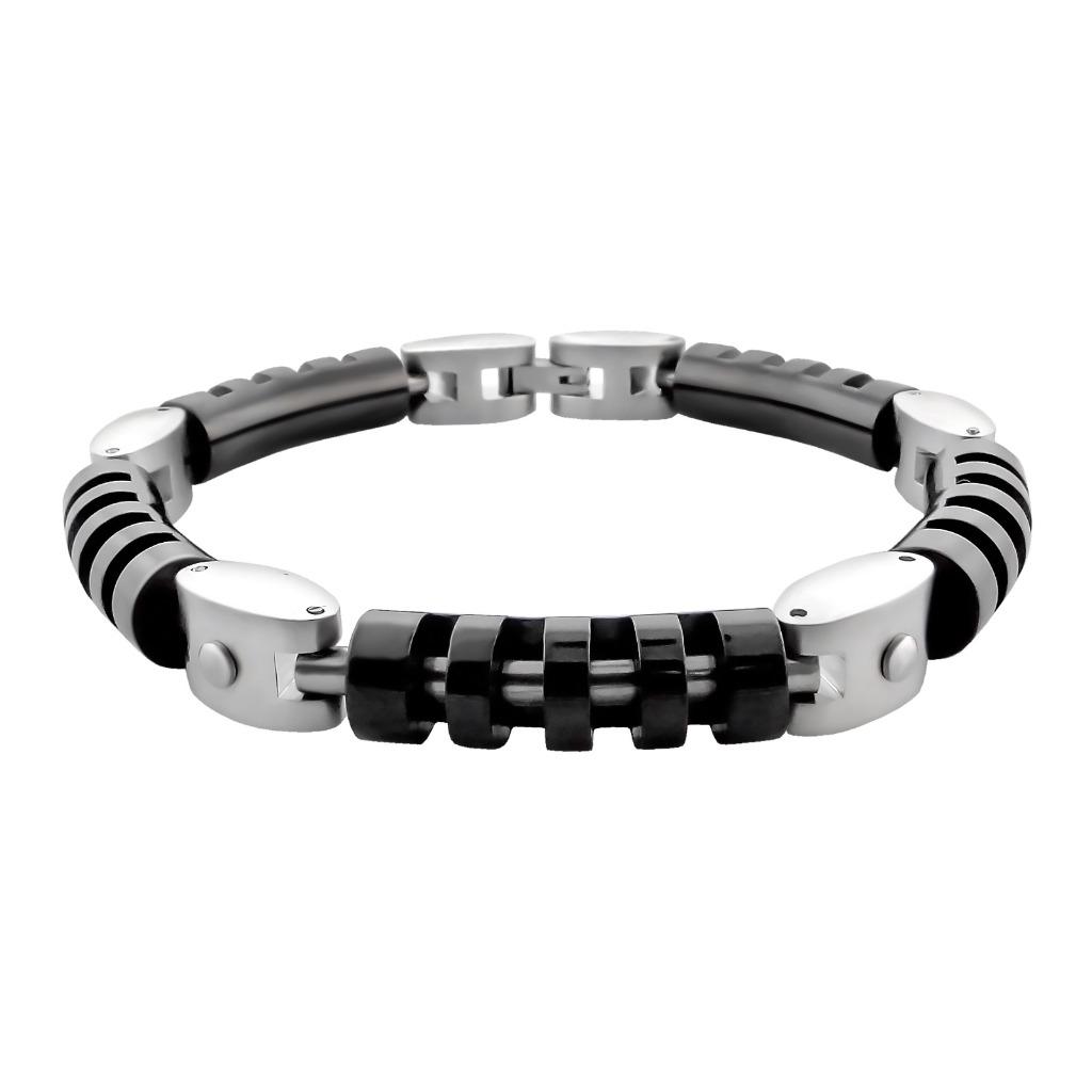 Bracelet pour homme en acier inoxydable bicolore - OP=OP !, Enlèvement ou Envoi, Neuf, Acier