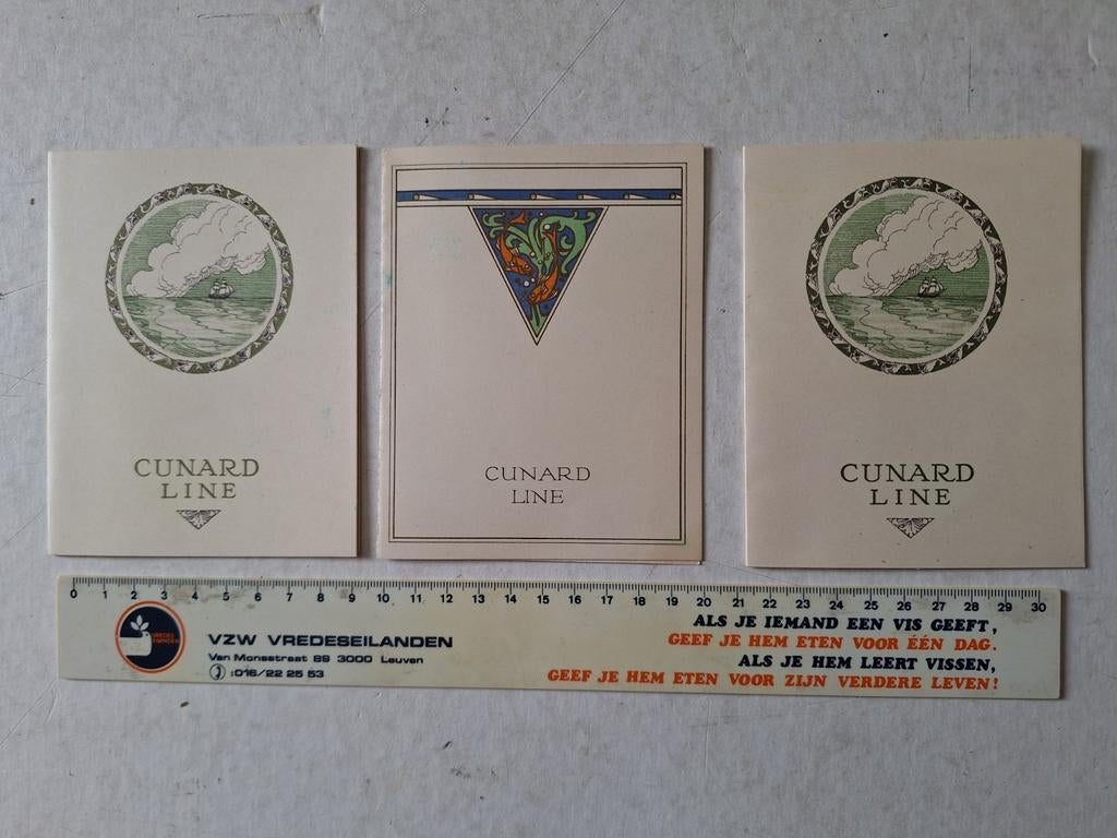 Originele privé menu's Cunard Line 1925, Verzamelen, Scheepvaart, Ophalen of Verzenden