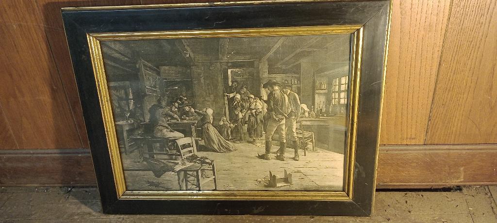 Houtsnede gesigneerd door Adolf ECHTLER, 59x45, n496, Antiek en Kunst, Kunst | Etsen en Gravures, Ophalen of Verzenden