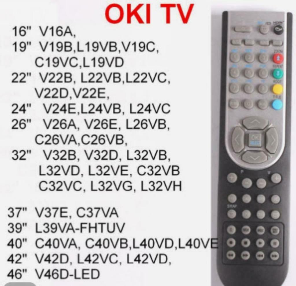 Afstandsbediening voor OKI TV 16,19, 22, 24, 26, 32 Inch,37,, Audio, Tv en Foto, Ophalen of Verzenden, Nieuw, Origineel, Tv