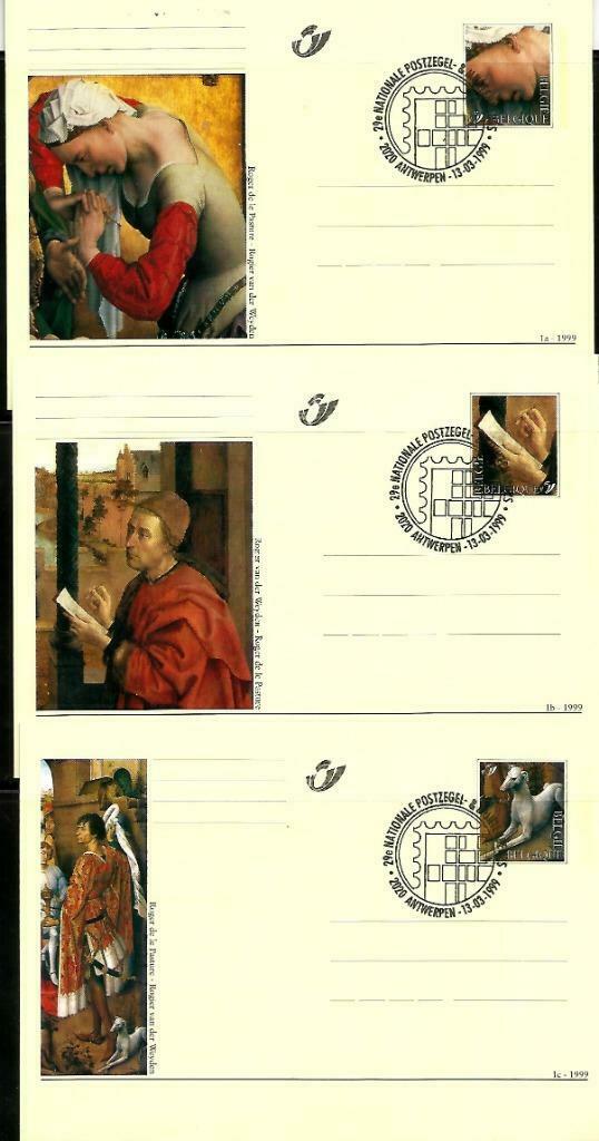 België 1999-600 verj geb. Rogier van der Weyden BK 68/70, Postzegels en Munten, Met stempel, Kunst, Ophalen of Verzenden, Postfris