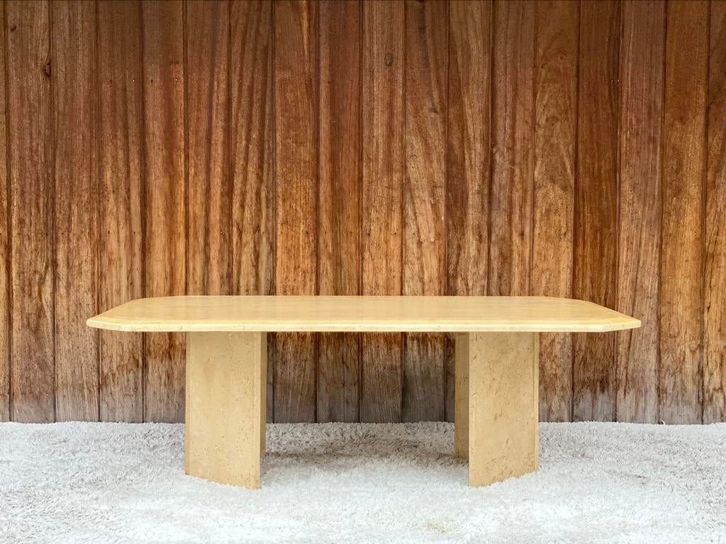 Salontafel | Travertin, Ophalen, Rond, Glas