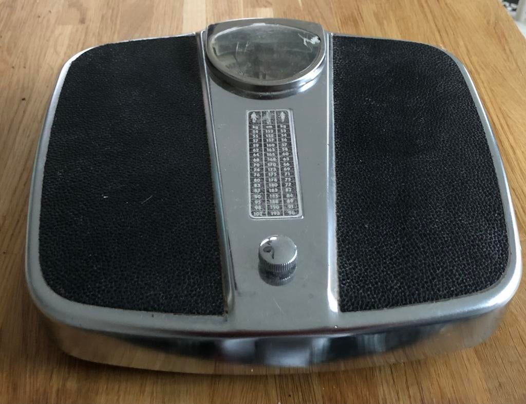 vintage personenweegschaal, Antiek en Kunst, Curiosa en Brocante, Ophalen of Verzenden