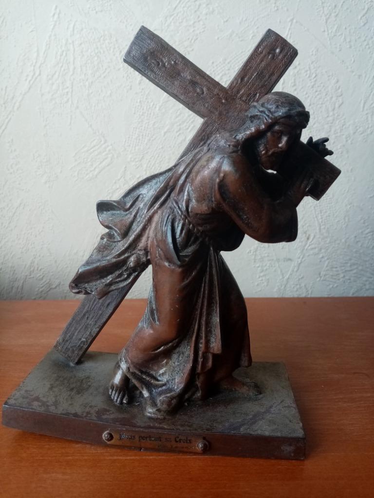 Sculpture Jésus  en régule d'après Eugent Laurent 19/20cm, Enlèvement ou Envoi