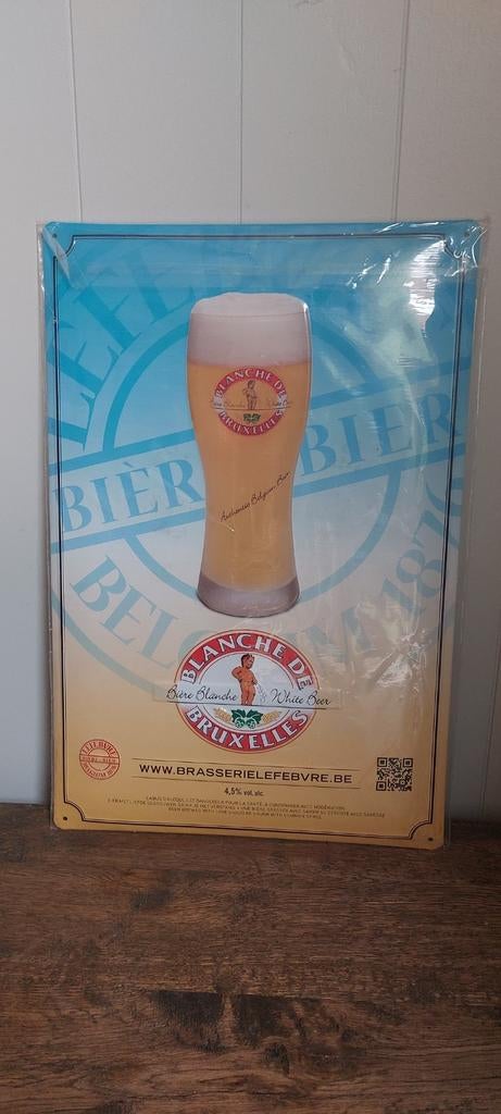 Panneau publicitaire en métal Blanche de Bruxelles, Enlèvement ou Envoi, Neuf, Panneau publicitaire
