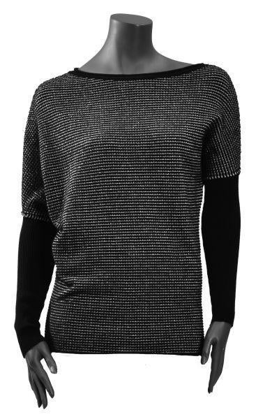 Pull noir et noir brillant Sarah Pacini comme neuf, Sarah pacini, Enlèvement ou Envoi, Comme neuf, Noir