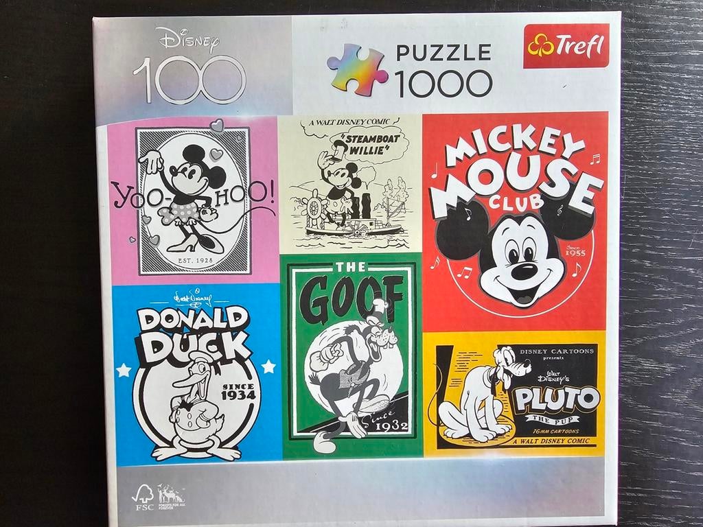 Puzzle de 1000 pièces, Disney « 100 ans », complet., Hobby & Loisirs créatifs, Enlèvement ou Envoi, 500 à 1500 pièces, Comme neuf