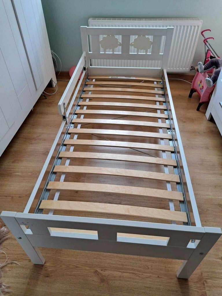 Ikea KRITTER Peuterbed met lattenbodem, wit, 70x160, Kinderen en Baby's, Kinderkamer | Bedden, Ophalen, Zo goed als nieuw