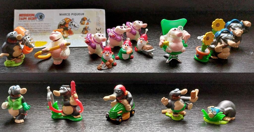 Série complète Mission Taupe 1 + variantes + 1 papier FR, Enlèvement ou Envoi, Utilisé, Figurines en plastique dur