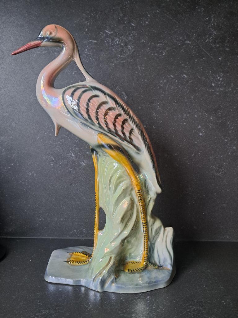Reiger - Bequet Quaregnon - Keramisch beeld, Antiek en Kunst, Ophalen of Verzenden