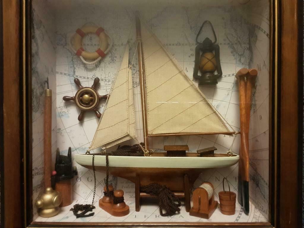 Diorama zeilboot., Antiek en Kunst, Ophalen of Verzenden