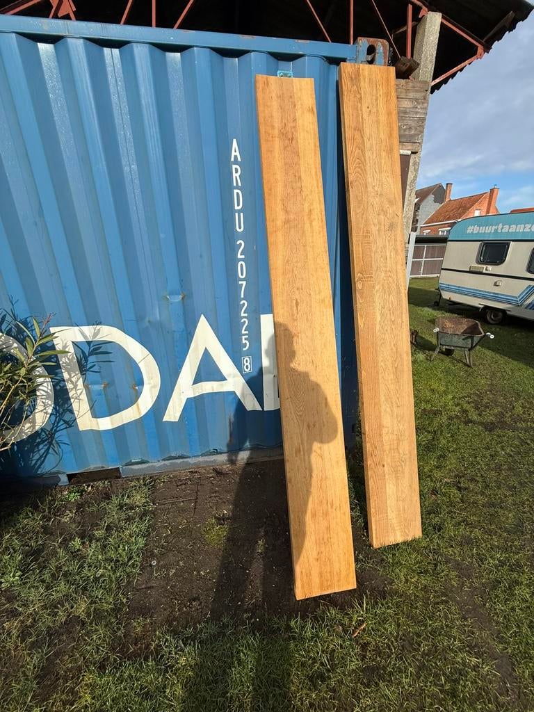 Zware eiken planken, Doe-het-zelf en Bouw, Hout en Planken, Ophalen, Zo goed als nieuw, Eiken