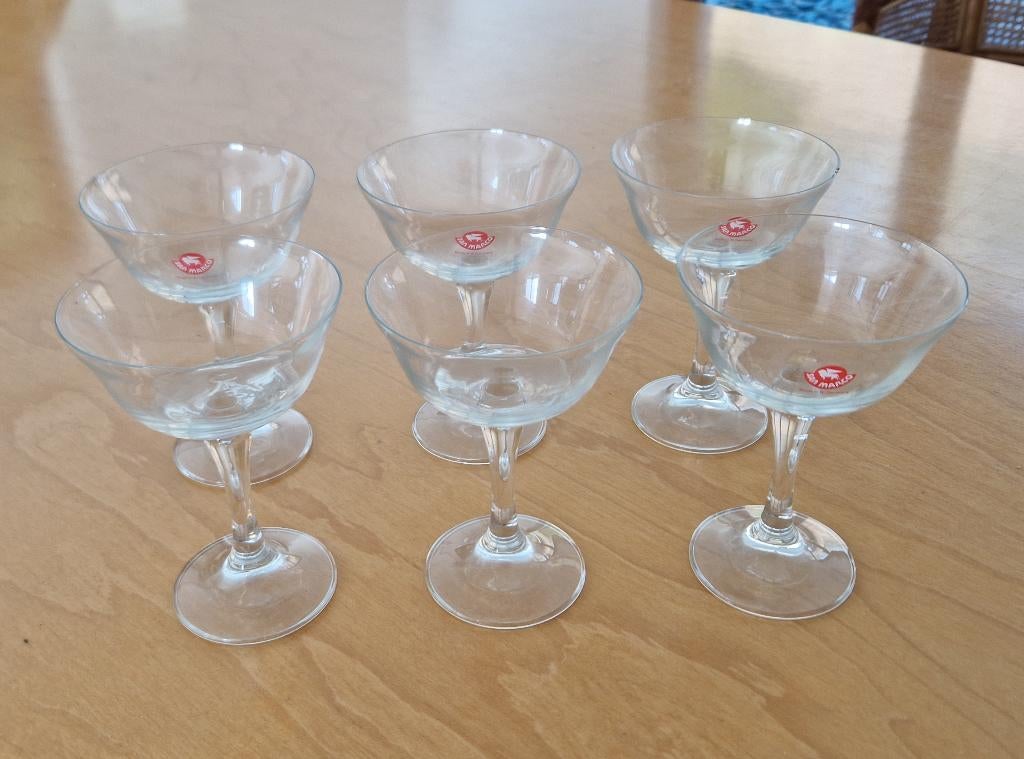 Champagnecoupes San Marco, Ophalen, Glas of Glazen, Nieuw, Glas