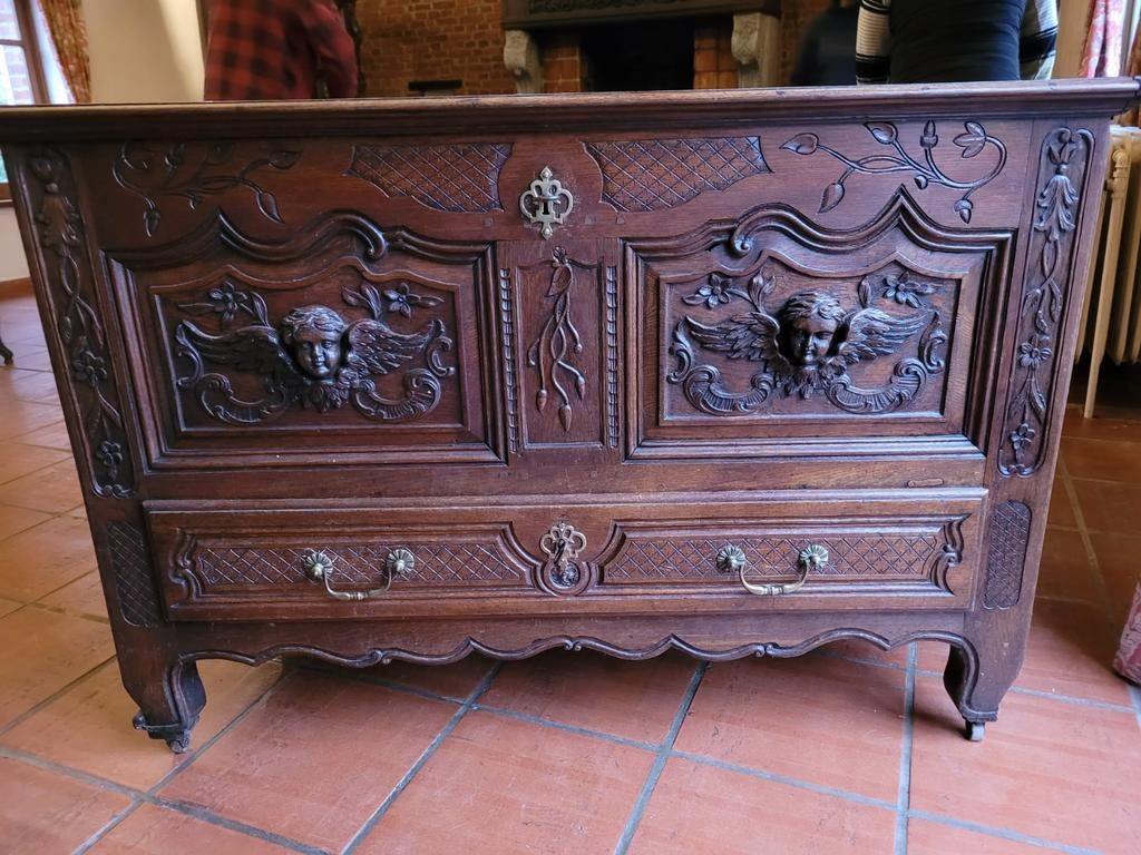 Houten koffer, Huis en Inrichting, Woonaccessoires | Kisten, Zo goed als nieuw, Eikenhout, Ophalen