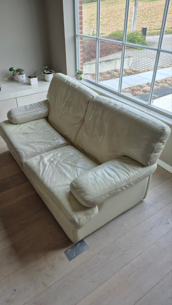 Zetel tweezit leer GRATIS, Huis en Inrichting, Ophalen, Leer