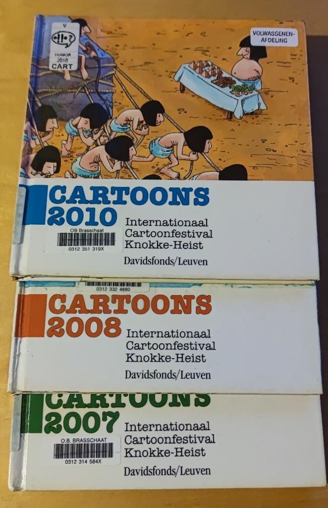 Cartoons 2007, 2008 en 2010 Cartoonfestival Knokke Heist, Boeken, Ophalen of Verzenden, Zo goed als nieuw, Diverse auteurs, Cartoons