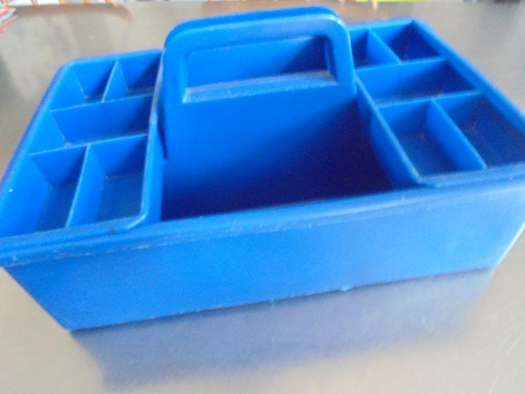 Corbeille de rangement vintage bleue pour barbier (bigoudis,, Enlèvement ou Envoi
