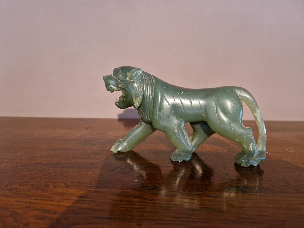 Nefriet Jade Tijgerbeeldje, Antiek en Kunst, Ophalen of Verzenden