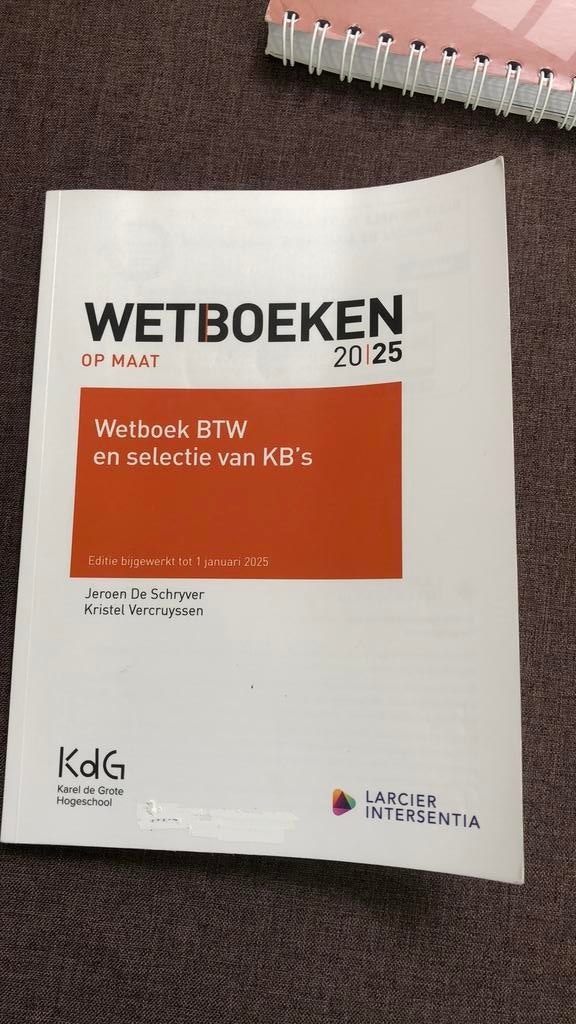 Wetboek BTW en selectie van KB’s 2025 - 17€, Boeken, Ophalen, Larcier Intersentia, Zo goed als nieuw, Hogeschool